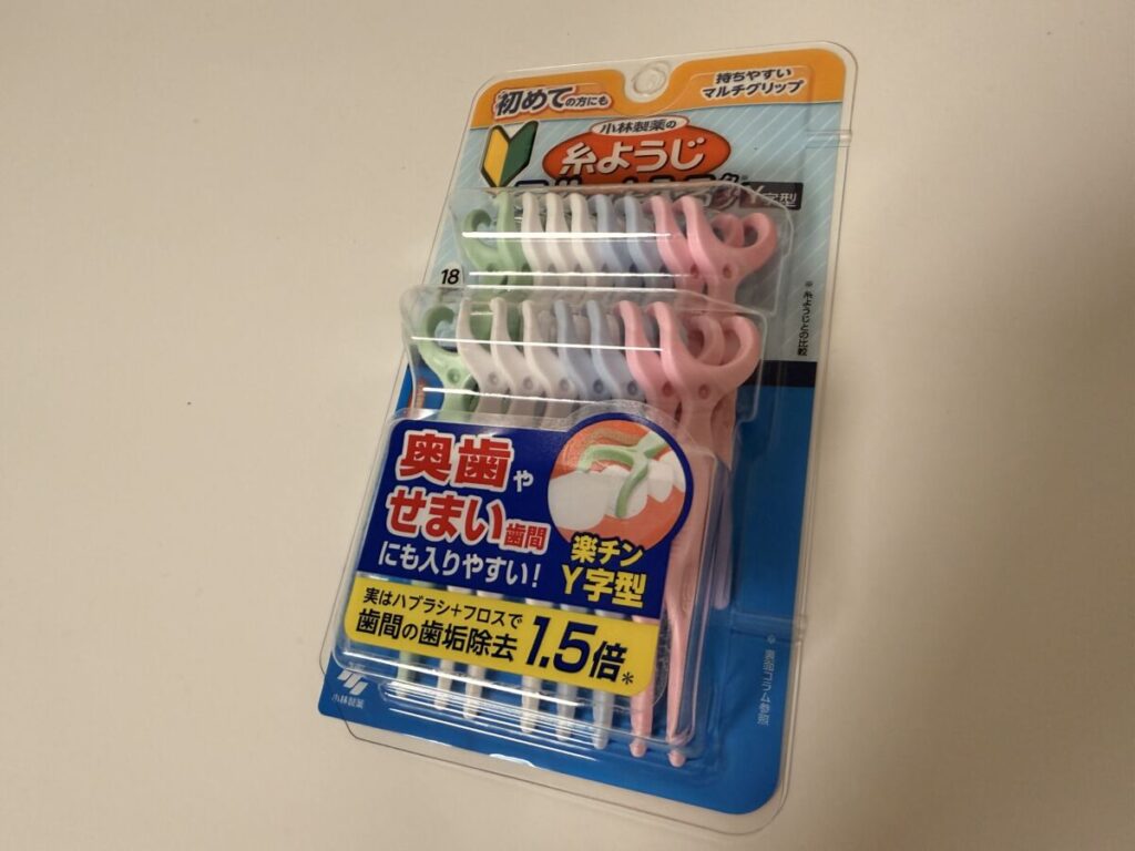 일본 돈키호테에서 구매한 코바야시 제약 어린이용 어금니 Y자 치실 팩
