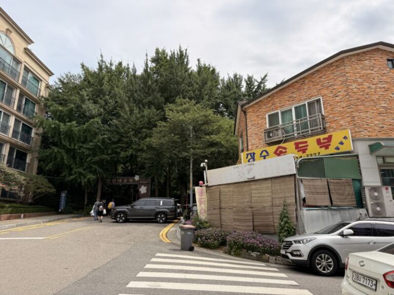 인천대공원 주차 장자골 입구 샛길 장수손두부 위치